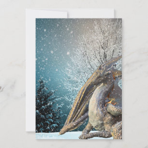 Cartes Pour Fêtes Annuelles Dragon Winter Scène Vacances Neige