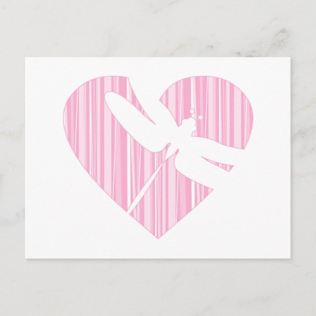 Cartes Pour Fêtes Annuelles Dragonfly Valentine Heart (Devant)