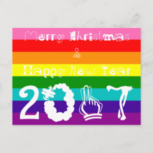 Cartes Pour Fêtes Annuelles Drapeau 2017 d'arc-en-ciel de bonne année de
