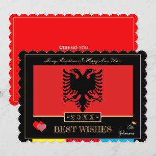 Cartes Pour Fêtes Annuelles Drapeau albanais et bonne année/meilleurs voeux Al