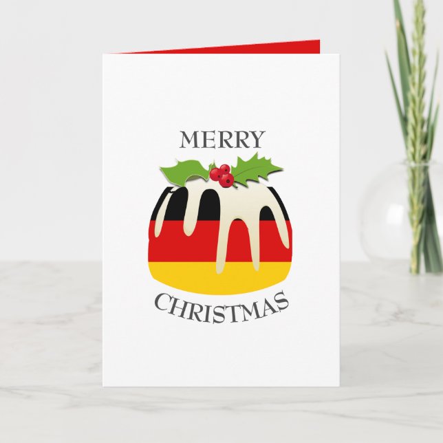 Cartes Pour Fêtes Annuelles DRAPEAU ALLEMAND | Pudding de Noël | Festive (Devant)