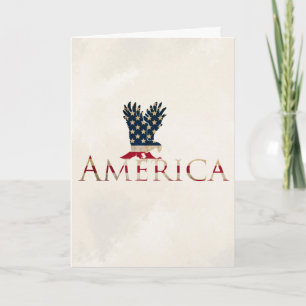 Cartes Pour Fêtes Annuelles Drapeau américain avec Eagle - le patriotisme de