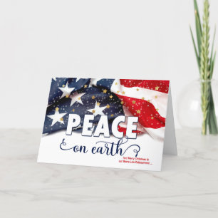 Cartes Pour Fêtes Annuelles drapeau américain de la paix policière sur Terre