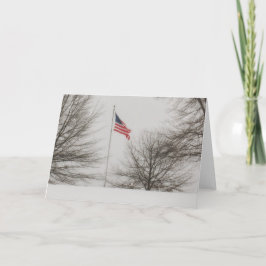 Cartes Pour Fêtes Annuelles Drapeau américain le jour de la neige