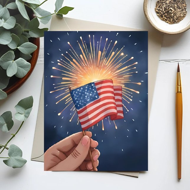 Cartes Pour Fêtes Annuelles Drapeau américain patriotique (Créateur téléchargé)