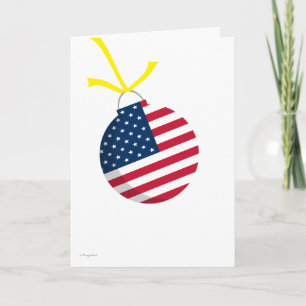 Cartes Pour Fêtes Annuelles Drapeau américain patriotique ornement de Noël Jau