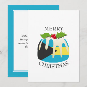 Cartes Pour Fêtes Annuelles DRAPEAU BAHAMAS Pudding de Noël Festive