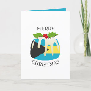 Cartes Pour Fêtes Annuelles DRAPEAU DE BAHAMAS  Christmas Pudding  Festif