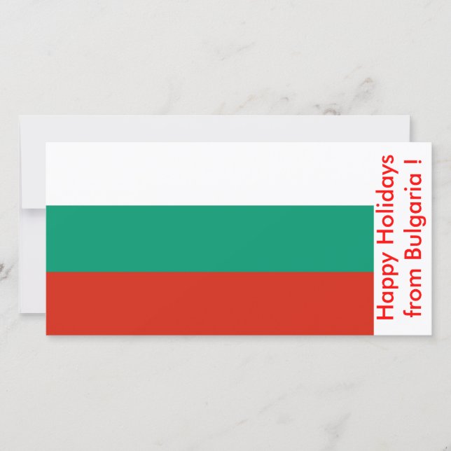 Cartes Pour Fêtes Annuelles Drapeau de Bulgarie, Joyeuses fêtes de Bulgarie (Devant)