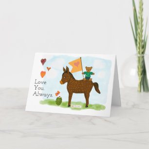 Cartes Pour Fêtes Annuelles Drapeau de coeur de l'âne Valentine
