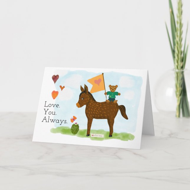 Cartes Pour Fêtes Annuelles Drapeau de coeur de l'âne Valentine (Devant)