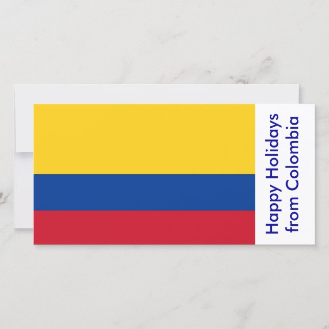 Cartes Pour Fêtes Annuelles Drapeau de Colombie, Joyeuses fêtes de Colombie (Devant)