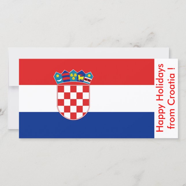 Cartes Pour Fêtes Annuelles Drapeau de Croatie, Joyeuses fêtes de Croatie (Devant)
