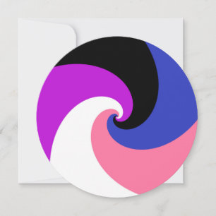 Cartes Pour Fêtes Annuelles Drapeau de fierté Genderfluid Groovy Boho Spirale