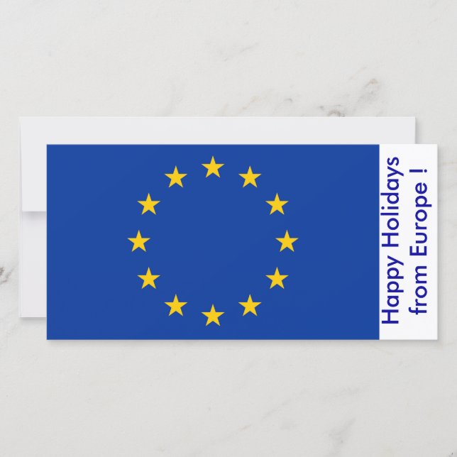 Cartes Pour Fêtes Annuelles Drapeau de France, Joyeuses fêtes d'Europe (Devant)