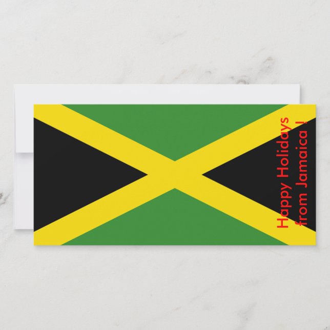 Cartes Pour Fêtes Annuelles Drapeau de Jamaïque, Joyeuses fêtes de Jamaïque (Devant)