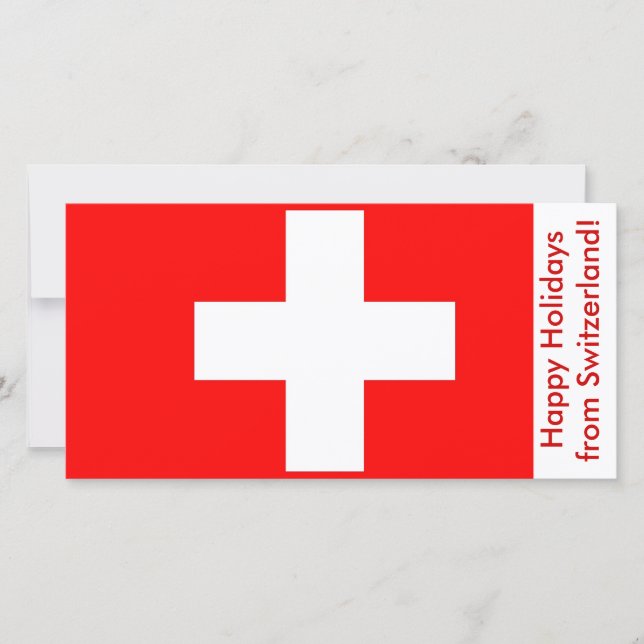 Cartes Pour Fêtes Annuelles Drapeau de la Suisse, Joyeuses fêtes (Devant)