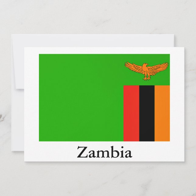 Cartes Pour Fêtes Annuelles Drapeau de la Zambie (Devant)