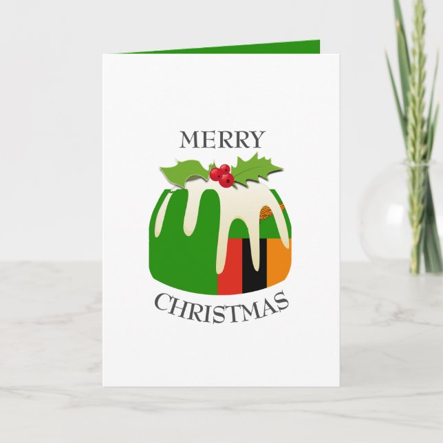 Cartes Pour Fêtes Annuelles DRAPEAU DE LA ZAMBIE | Pudding de prune festive |  (Devant)