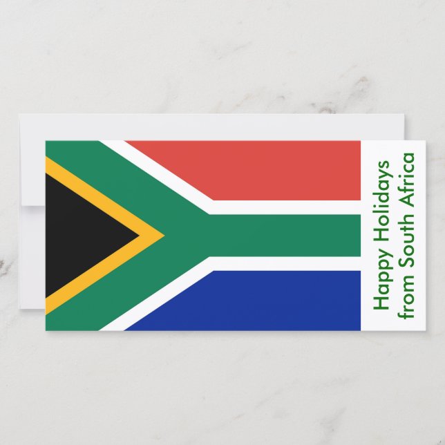 Cartes Pour Fêtes Annuelles Drapeau de l'Afrique du Sud, Joyeuses fêtes d'Afri (Devant)