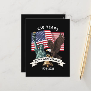 Cartes Pour Fêtes Annuelles Drapeau de l'aigle de la statue de la liberté pour