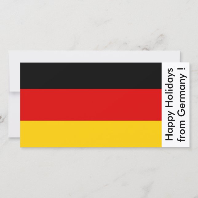 Cartes Pour Fêtes Annuelles Drapeau de l'Allemagne, Joyeuses fêtes d'Allemagne (Devant)