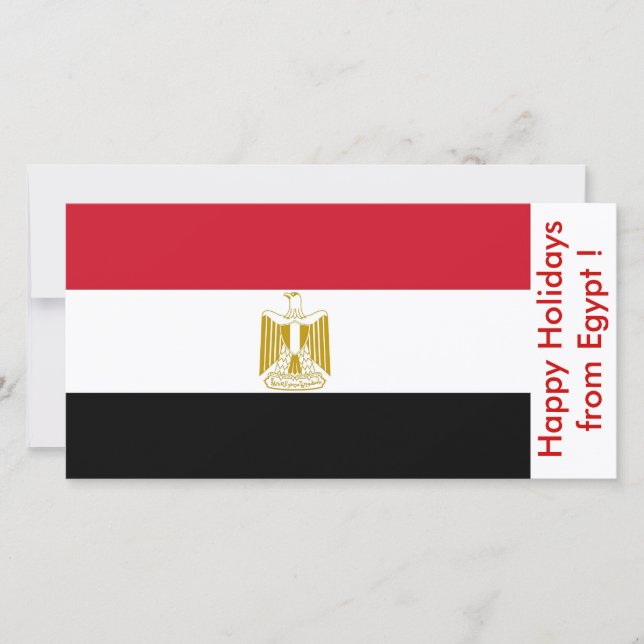 Cartes Pour Fêtes Annuelles Drapeau de l'Egypte, Joyeuses fêtes d'Egypte (Devant)