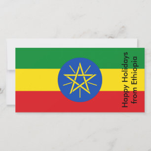 Cartes Pour Fêtes Annuelles Drapeau de l'Ethiopie, Joyeuses fêtes d'Ethiopie