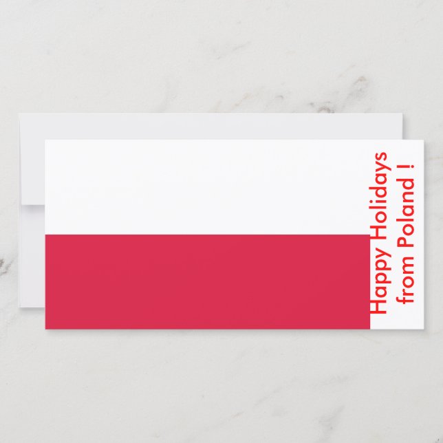 Cartes Pour Fêtes Annuelles Drapeau de Pologne, Joyeuses fêtes de Pologne (Devant)