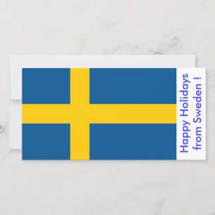 Cartes Pour Fêtes Annuelles Drapeau de Suède, Joyeuses fêtes de Suède