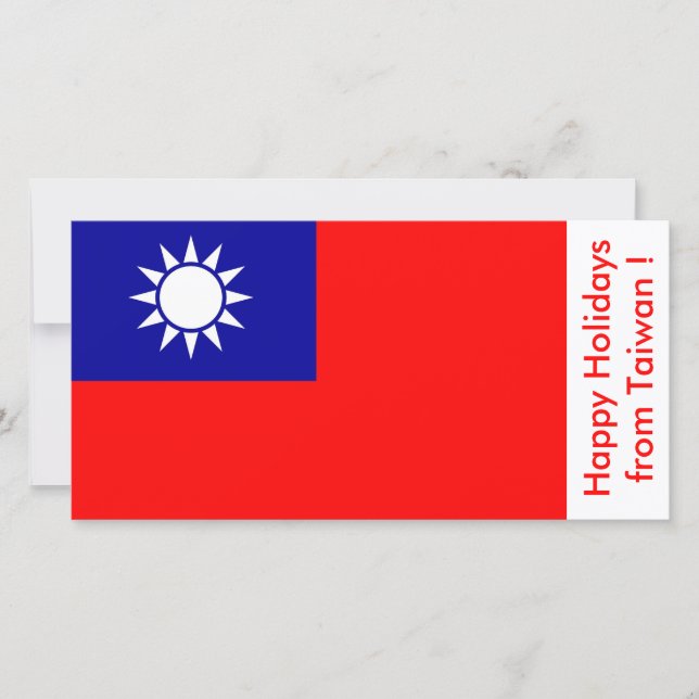 Cartes Pour Fêtes Annuelles Drapeau de Taïwan, Joyeuses fêtes de Taïwan (Devant)