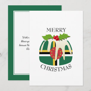 Cartes Pour Fêtes Annuelles DRAPEAU DOMINICA   Pudding de Noël   Festive