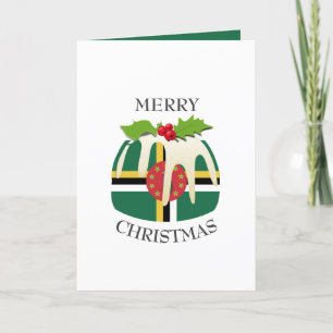 Cartes Pour Fêtes Annuelles DRAPEAU DOMINICA   Pudding de Noël   Festive