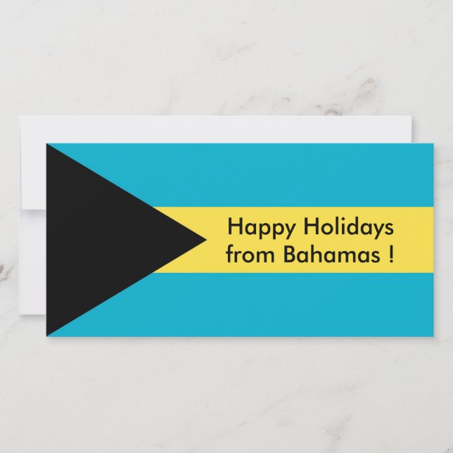 Cartes Pour Fêtes Annuelles Drapeau du Belize, Joyeuses fêtes des Bahamas (Devant)