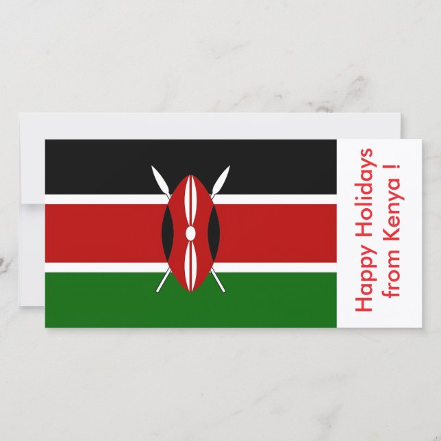 Cartes Pour Fêtes Annuelles Drapeau du Kenya, Joyeuses fêtes du Kenya (Devant)