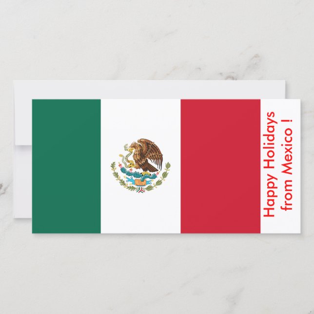 Cartes Pour Fêtes Annuelles Drapeau du Mexique, Joyeuses fêtes du Mexique (Devant)
