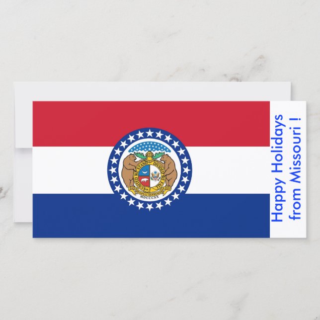 Cartes Pour Fêtes Annuelles Drapeau du Missouri, Joyeuses fêtes des États-Unis (Devant)