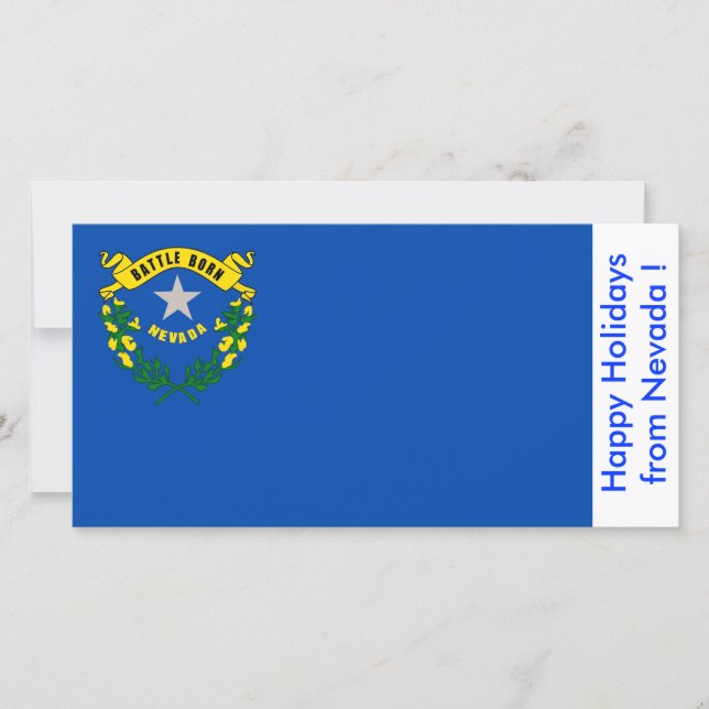 Cartes Pour Fêtes Annuelles Drapeau du Nevada, Joyeuses fêtes des États-Unis. (Devant)