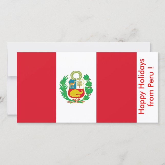 Cartes Pour Fêtes Annuelles Drapeau du Pérou, bonnes fêtes du Pérou (Devant)