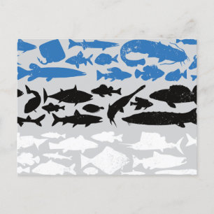 Cartes Pour Fêtes Annuelles Drapeau estonien fait de poisson - Design de pêche