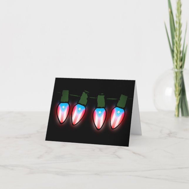 Cartes Pour Fêtes Annuelles Drapeau Feliz Navidad Boricua (Devant)