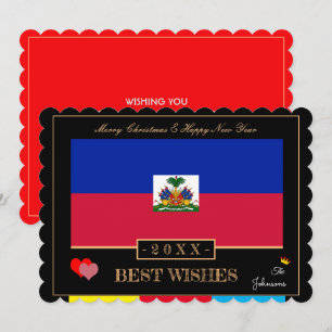 Cartes Pour Fêtes Annuelles Drapeau haïtien & Joyeux Nouvel An / Meilleurs Voe