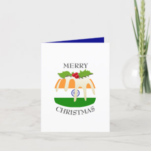 Cartes Pour Fêtes Annuelles DRAPEAU INDIEN   Pudding Festif   Noël