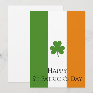 Cartes Pour Fêtes Annuelles Drapeau irlandais de la St Patrick avec trèfle P