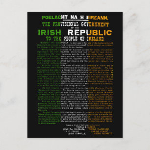 Cartes Pour Fêtes Annuelles Drapeau irlandais Proclamation du soulèvement de P