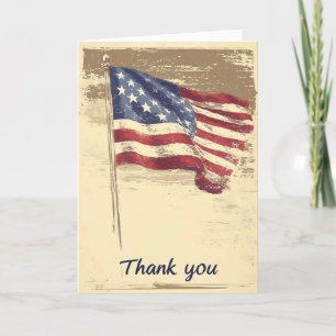 Cartes Pour Fêtes Annuelles Drapeau Merci-américain