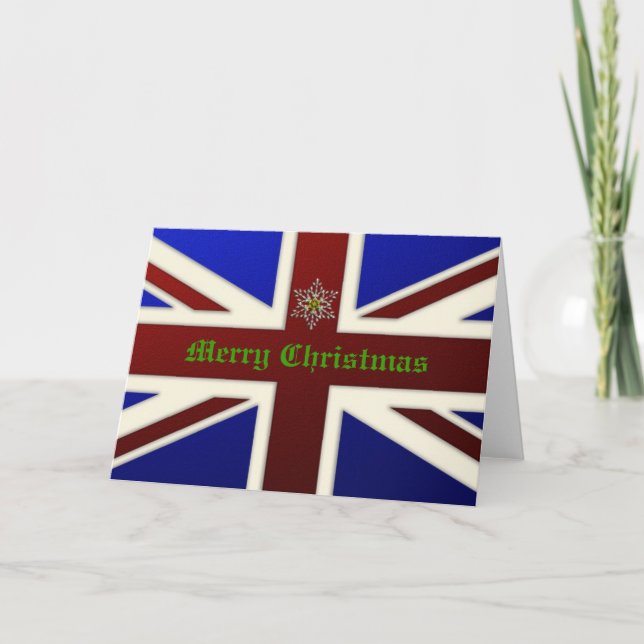 Cartes Pour Fêtes Annuelles Drapeau métallique Union Jack Noël (Devant)