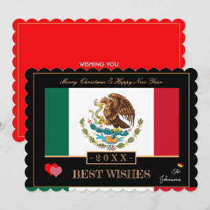Cartes Pour Fêtes Annuelles Drapeau mexicain & Bonne année/Meilleurs voeux Mex