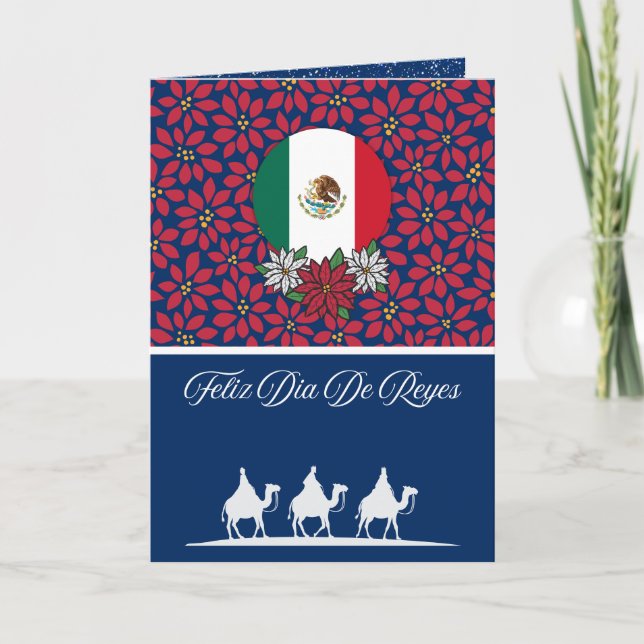 Cartes Pour Fêtes Annuelles Drapeau mexicain espagnol Trois Rois Jour Noël (Devant)