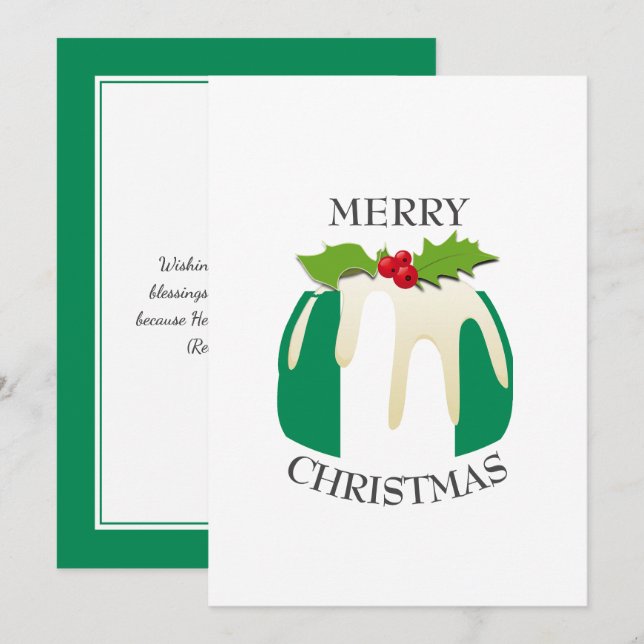 Cartes Pour Fêtes Annuelles DRAPEAU NIGÉRIA | Pudding de Noël | Festif (Devant / Derrière)